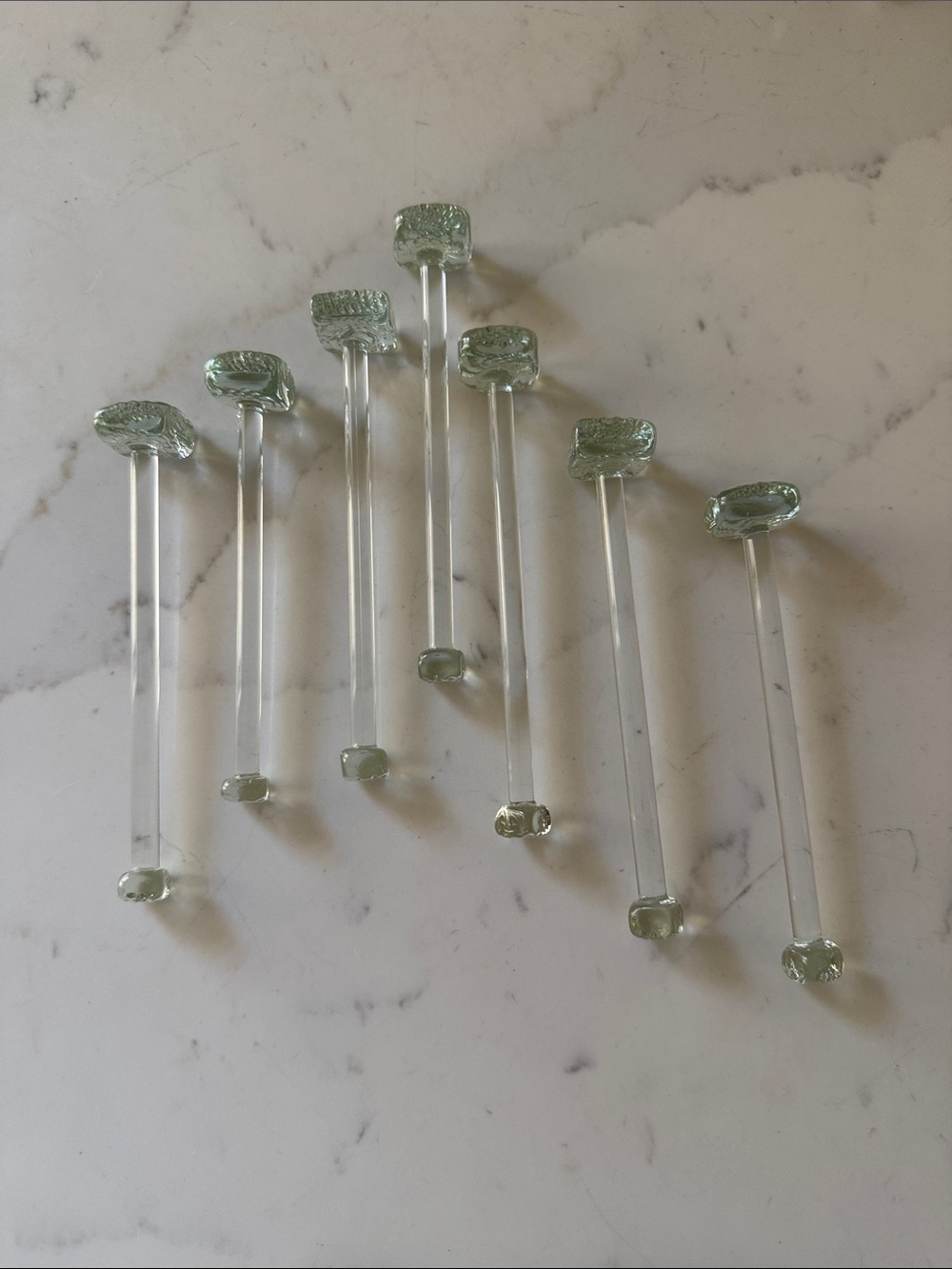 Vintage Glass Swizzle Sticks or Muddlers Set of 7 - Picture 4 of 4